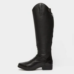 MORETTA Womens Gianna Leather Field Riding Boots Black