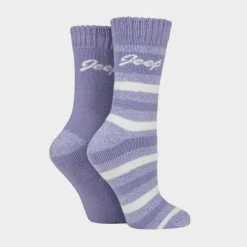 Jeep Women's Thermal Stripey Socks (2 Pack)