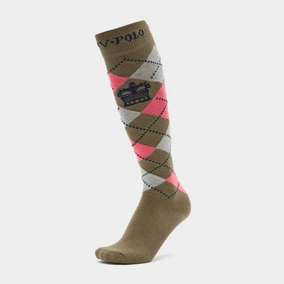 HV Polo Argyle Socks Oil Green