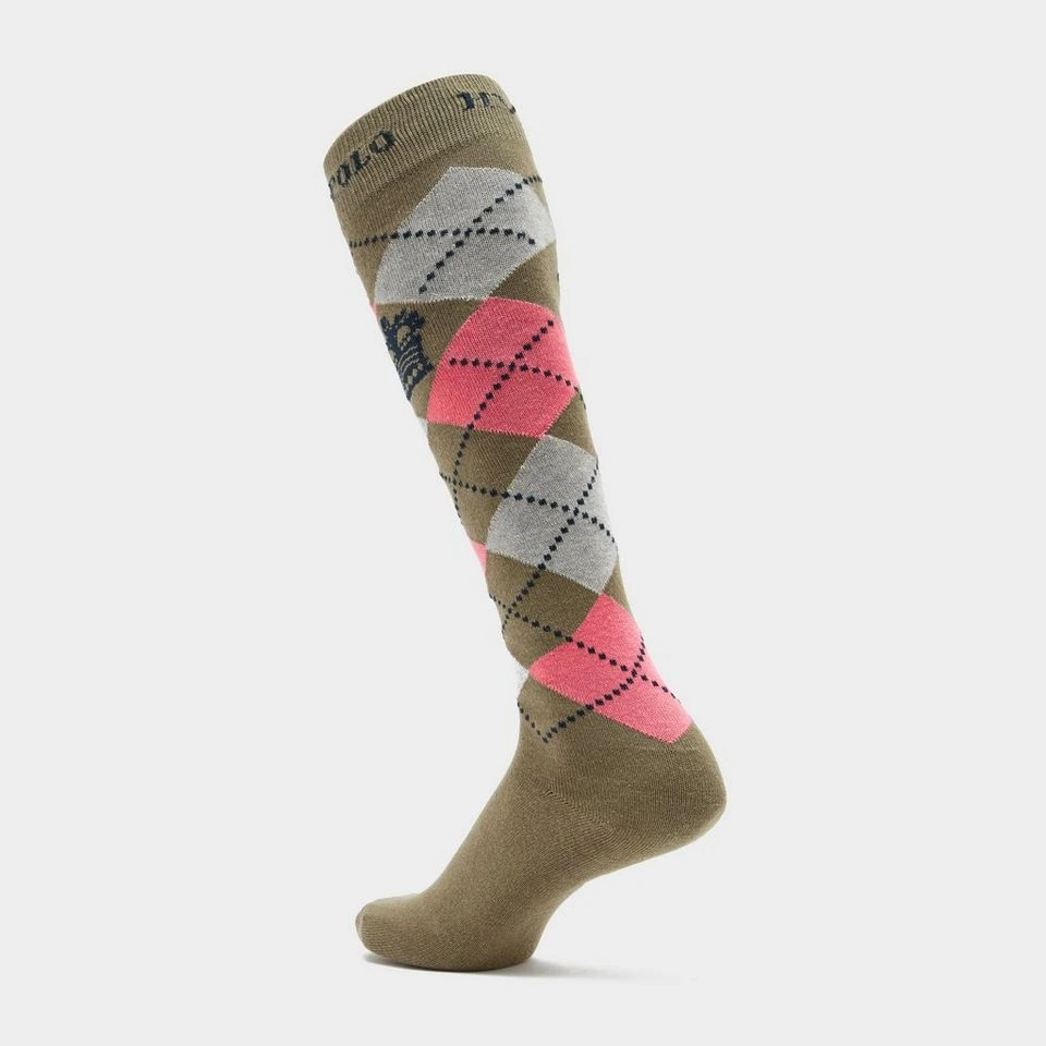 HV Polo Argyle Socks Oil Green - Image 2