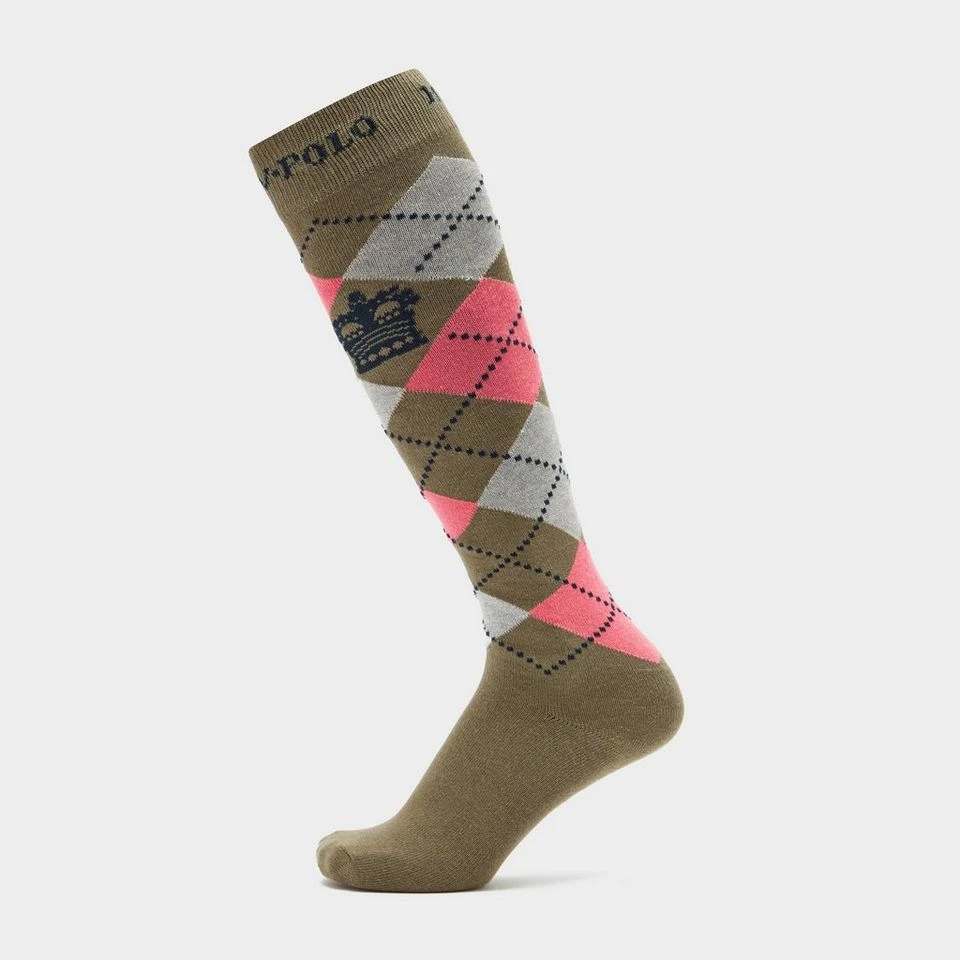 HV Polo Argyle Socks Oil Green - Image 3