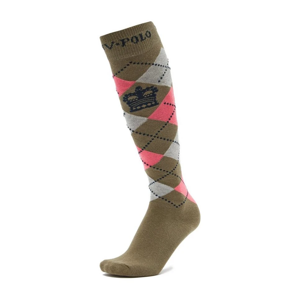 HV Polo Argyle Socks Oil Green - Image 6