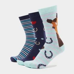 Platinum Wild Feet Women’s Fashion Socks 3 Pack - Horse